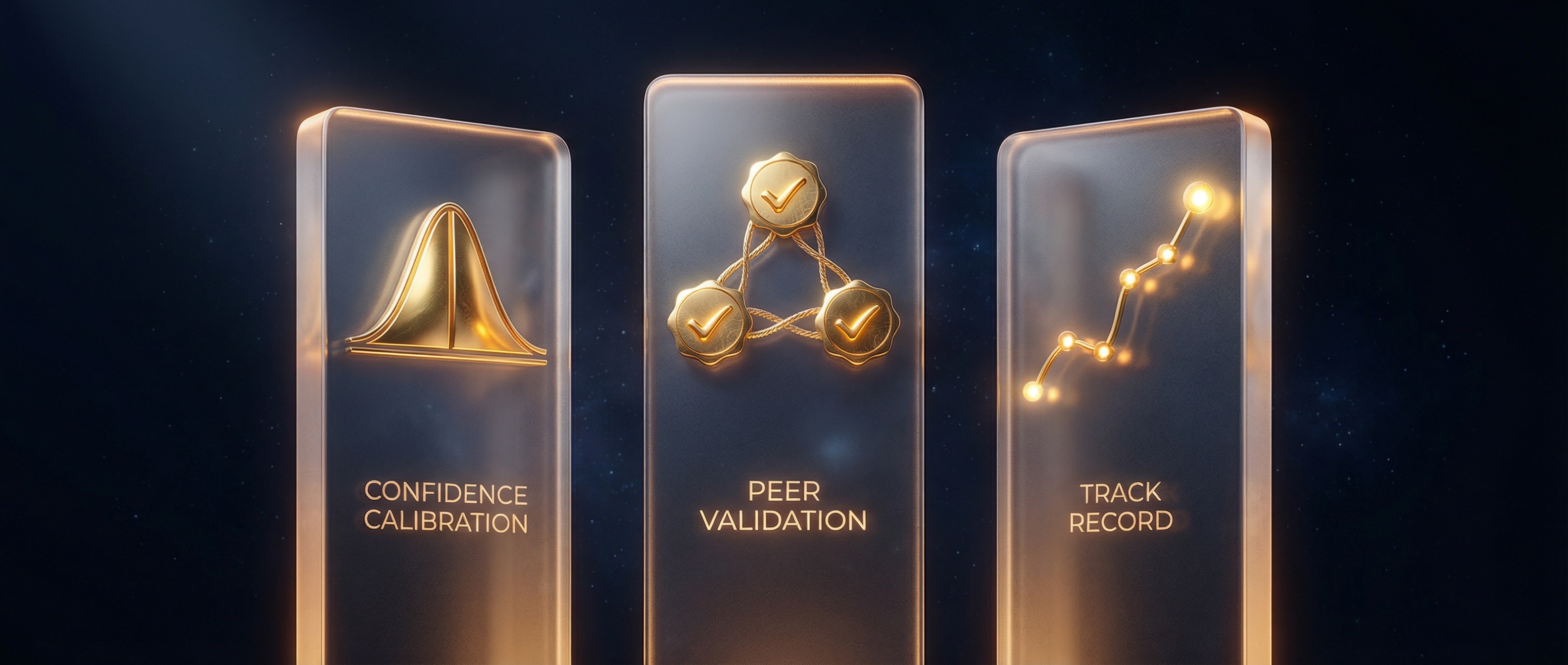 Confidence Calibration, Peer Validation, Track Record